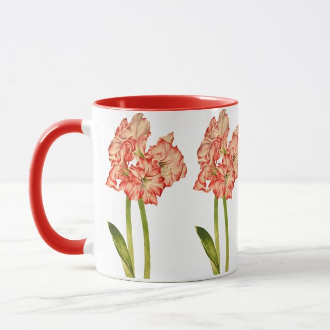 Candy Cane Lilies auf einer Combo-Tasse Tasse (Links)