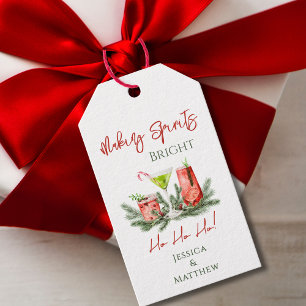 Candy Cane Martini und Misteltoe Paarschmaus Geschenkanhänger