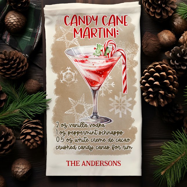 Candy Cane Martini Weihnachtscocktail Rezept Geschirrtuch (Von Creator hochgeladen)