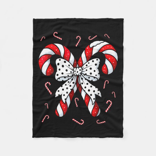 Candy Cane Merry And Bright Red And White Candy Co Fleecedecke (Vorderseite)