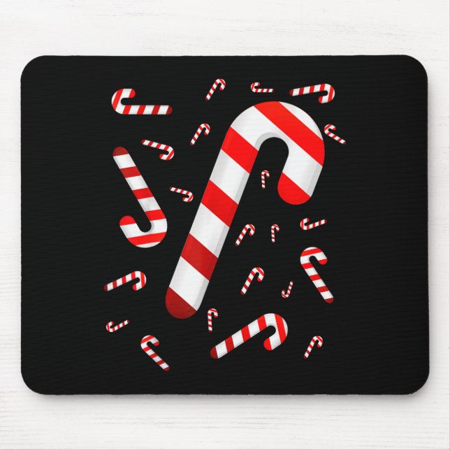 Candy Cane Merry And Bright Red And White Candy Co Mousepad (Vorne)