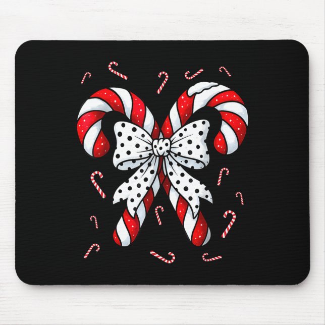 Candy Cane Merry And Bright Red And White Candy Co Mousepad (Vorne)