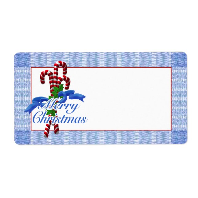 Candy Cane Merry Christmas Shipping Labels (Vorne)