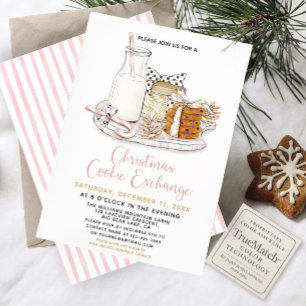 Candy Cane Milk & Cookies Weihnachtsaustausch Part Einladung