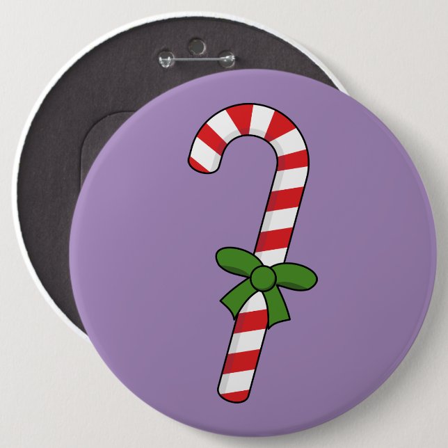 Candy Cane mit Green Ribbon Button (Vorne & Hinten)