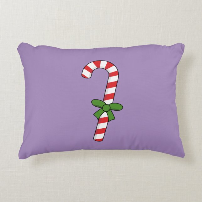 Candy Cane mit Green Ribbon Dekokissen (Vorderseite)