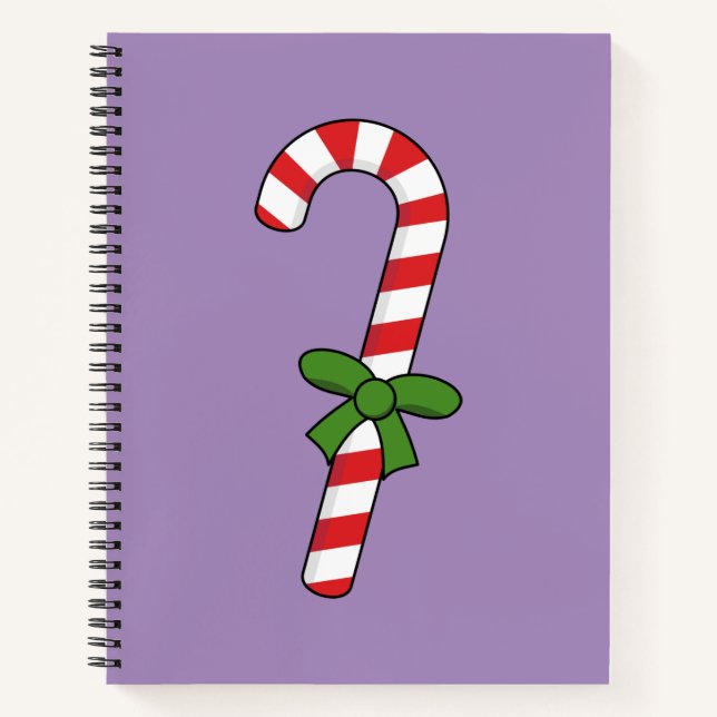 Candy Cane mit Green Ribbon Notizbuch (Vorderseite)