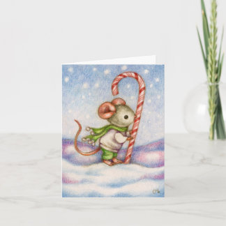 Candy Cane Mouse Weihnachtsgrüßkarte Karte