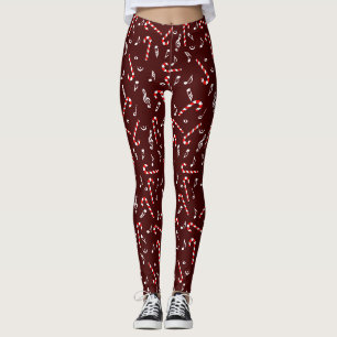 Candy Cane Musiknoten Leggings
