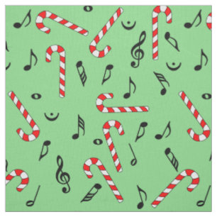Candy Cane Musiknoten Stoff