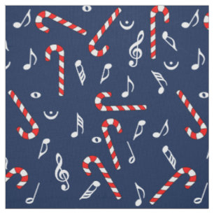 Candy Cane Musiknoten Stoff