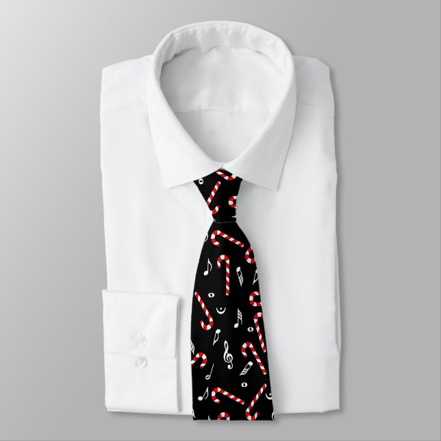 Candy Cane Musiknotens Neck Tie Krawatte (Gebunden)