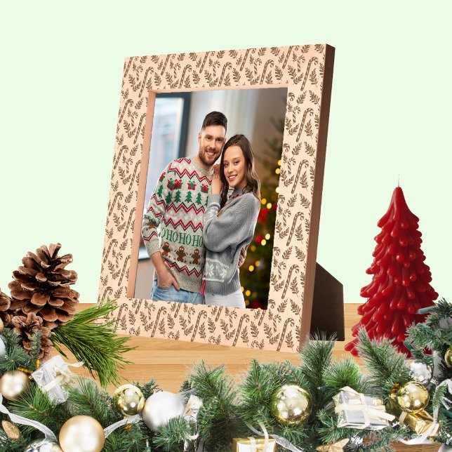 Candy Cane Muster 8x10 Geätzte Rahmen (Christmas Candy Cane Pattern 8x10 Etched Frames)