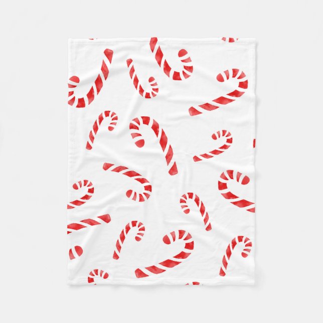 Candy Cane Muster Fleecedecke (Vorderseite)