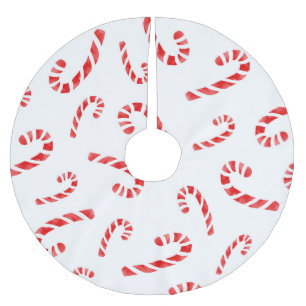 Candy Cane Muster Polyester Weihnachtsbaumdecke