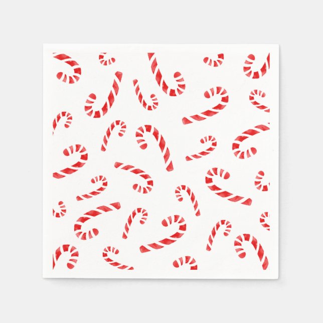 Candy Cane Muster Serviette (Vorderseite)