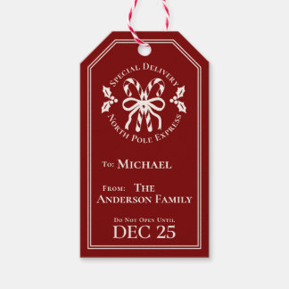 Candy Cane North Pole Express Special Delivery Geschenkanhänger