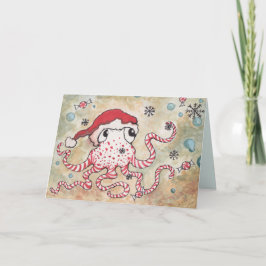 Candy Cane Octopus Feiertagskarte