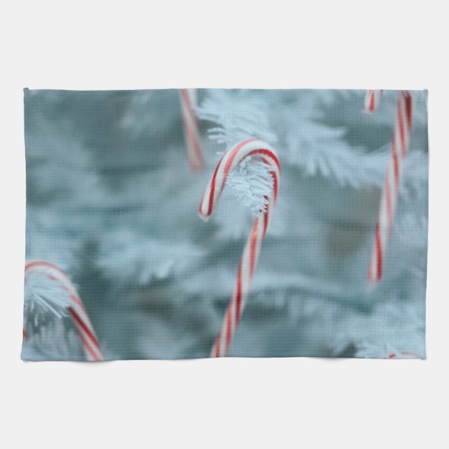 Candy Cane on Tree Geschirrtuch (Horizontal)