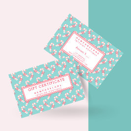 Candy Cane Pattern Aquamarines Weihnachtsgeschenk Visitenkarte