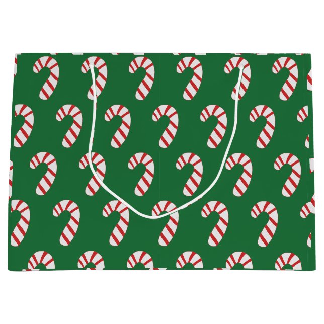 Candy Cane Pattern Große Geschenktüte (Vorderseite)