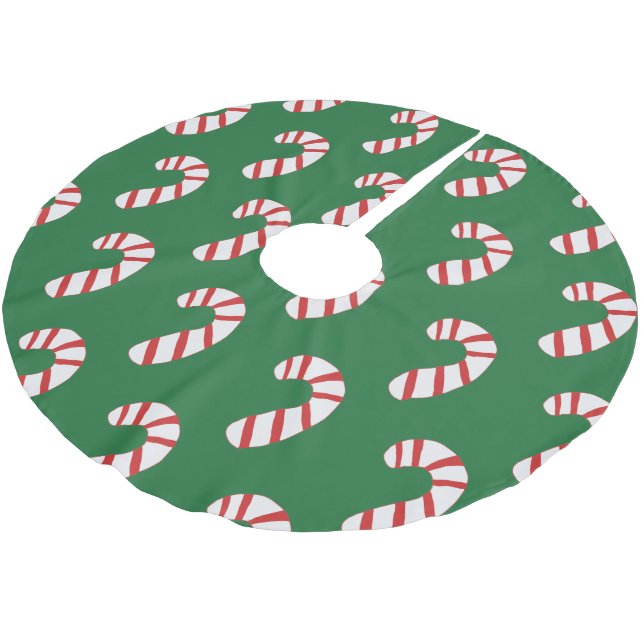 Candy Cane Pattern Polyester Weihnachtsbaumdecke (Schrägansicht)