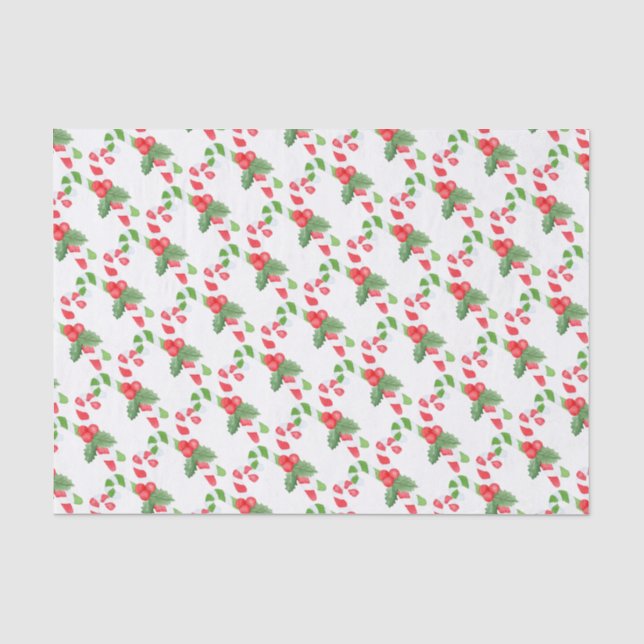 Candy Cane Pattern - Weihnachten Seidenpapier (Vorderseite)
