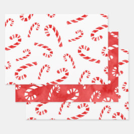 Candy Cane Patterns Geschenkpapier Set