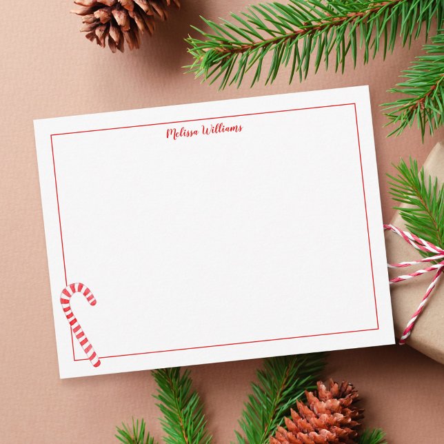 Candy Cane Personalisiert Stationery Mitteilungskarte (Von Creator hochgeladen)
