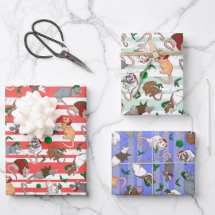 Candy Cane Pet Rattie Weihnachten! Geschenkpapier Set