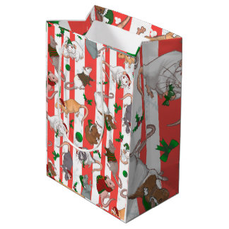 Candy Cane Pet Rattie Weihnachten! Mittlere Geschenktüte