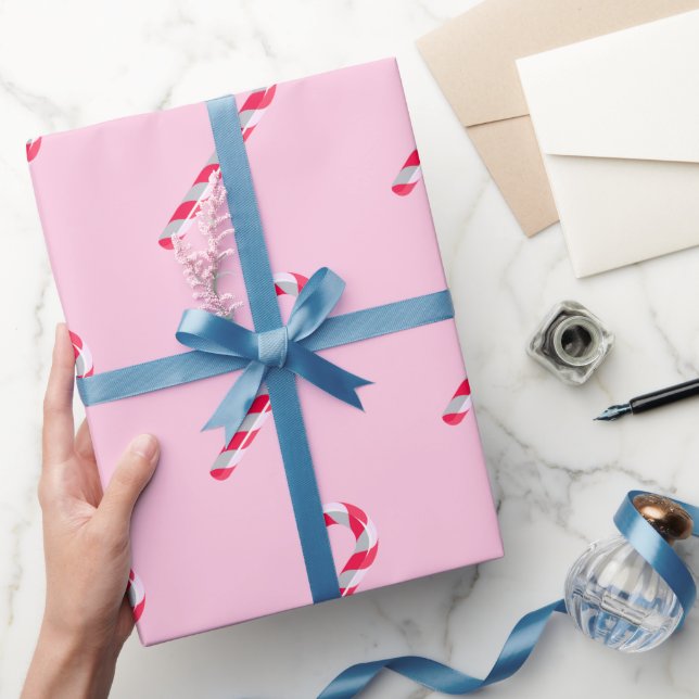 Candy Cane Pink Xmas Geschenkpapier (Schenken)