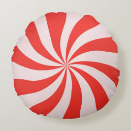 Candy Cane Pinwheel Rundes Kissen