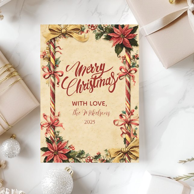 Candy Cane Poinsettia Feiertagskarte (Von Creator hochgeladen)