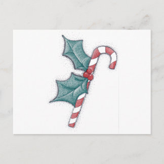 Candy Cane Pointillism Postkarte