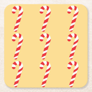 Candy Cane Rechteckiger Pappuntersetzer