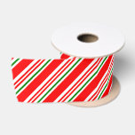 Candy Cane Red Green White Christmas Pattern Satinband<br><div class="desc">Satinband mit Zuckerrohrmuster. Geschenkverpackung für die ganze Familie und für alle Altersgruppen. Zeitloses Muster für Ihren Urlaub.</div>