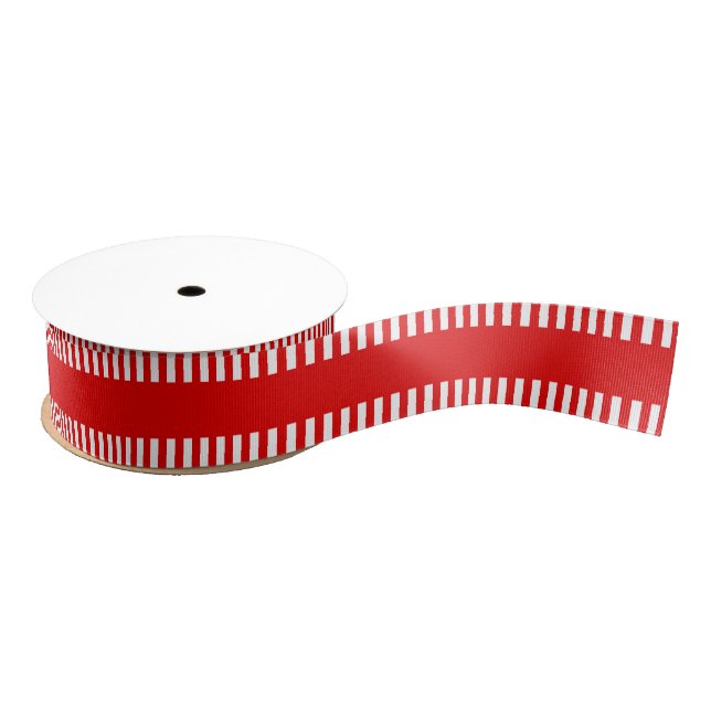 Candy Cane Red Stripe Edge Ripsband (Spule)