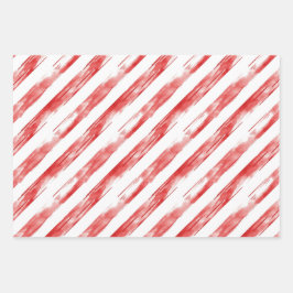 Candy Cane Red Stripes Weihnachten Geschenkpapier Set