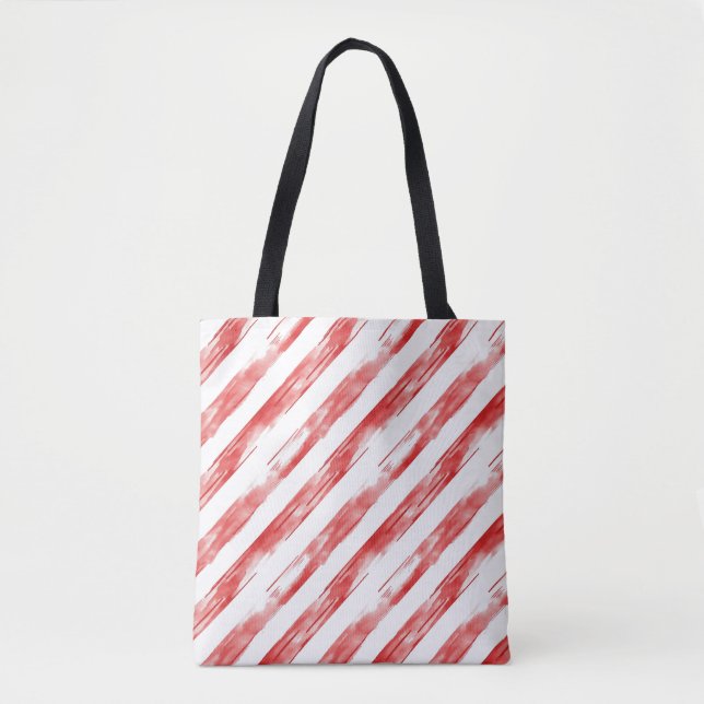 Candy Cane Red Stripes Weihnachten Tasche (Vorderseite)
