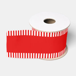 Candy Cane Red White Striping Edge Wide Ripsband