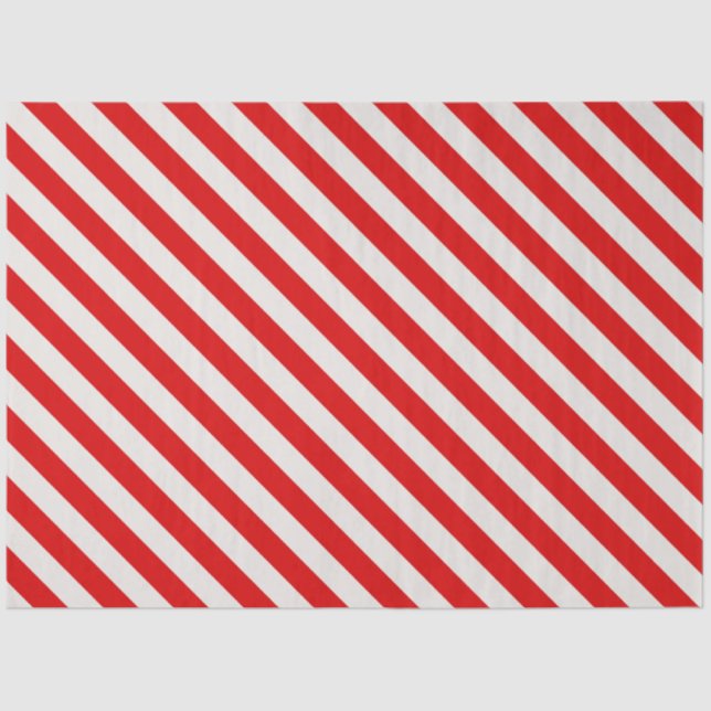 Candy Cane Red White Strips Weihnachten Seidenpapier (Vorderseite)