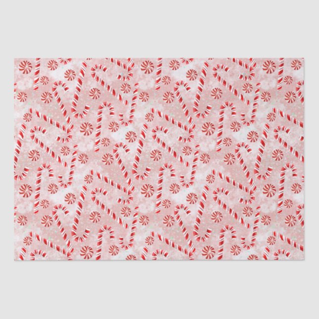 Candy Cane rosa Wrapping Paper Seidenpapier (Vorderseite)