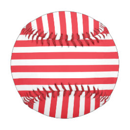 Candy Cane Rot und Weiß einfach, horizontal gestre Baseball