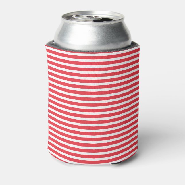 Candy Cane Rot und Weiß einfach, horizontal gestre Dosenkühler (Kanne Rückseite)