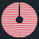 Candy Cane Rot und Weiß einfach, horizontal gestre Polyester Weihnachtsbaumdecke<br><div class="desc">Candy Cane Rot und Weiß einfach horizontal gestreift.</div>