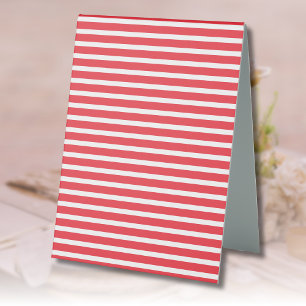 Candy Cane Rot und Weiß einfach, horizontal gestre Tischaufsteller