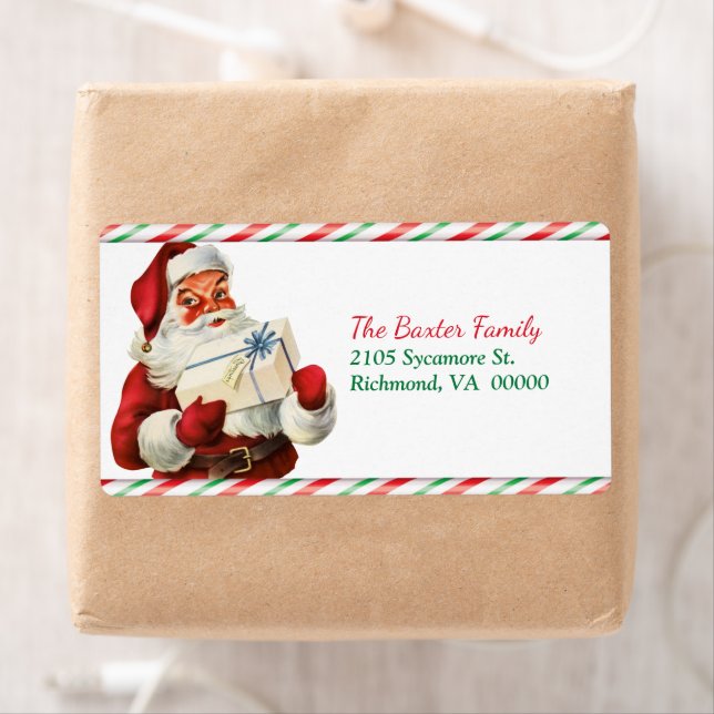 Candy Cane Santa Claus Rückgabe-Adresse (Insitu)