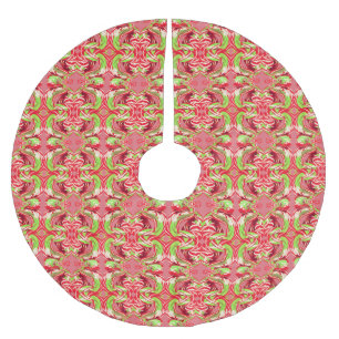 CANDY CANE SNAKE auf PINK-Baumrock Polyester Weihnachtsbaumdecke