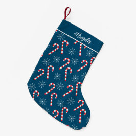 Candy Cane Snowflake Ocean Blauer Weihnachtsfest S Kleiner Weihnachtsstrumpf